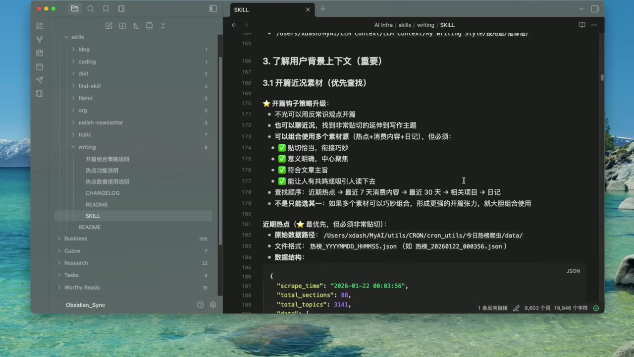 屏幕演示: 写作技能执行过程